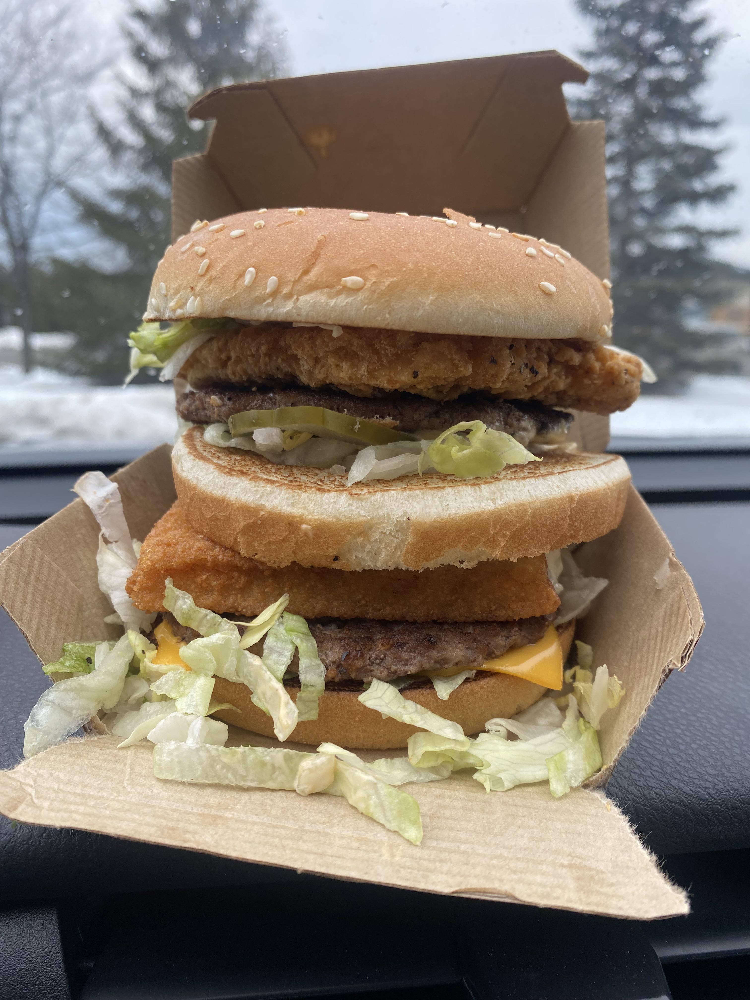 Land, sea & air burger